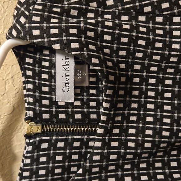 Calvin Klein Dress Black and White Print Dress Size 2 - Picture 2 of 8